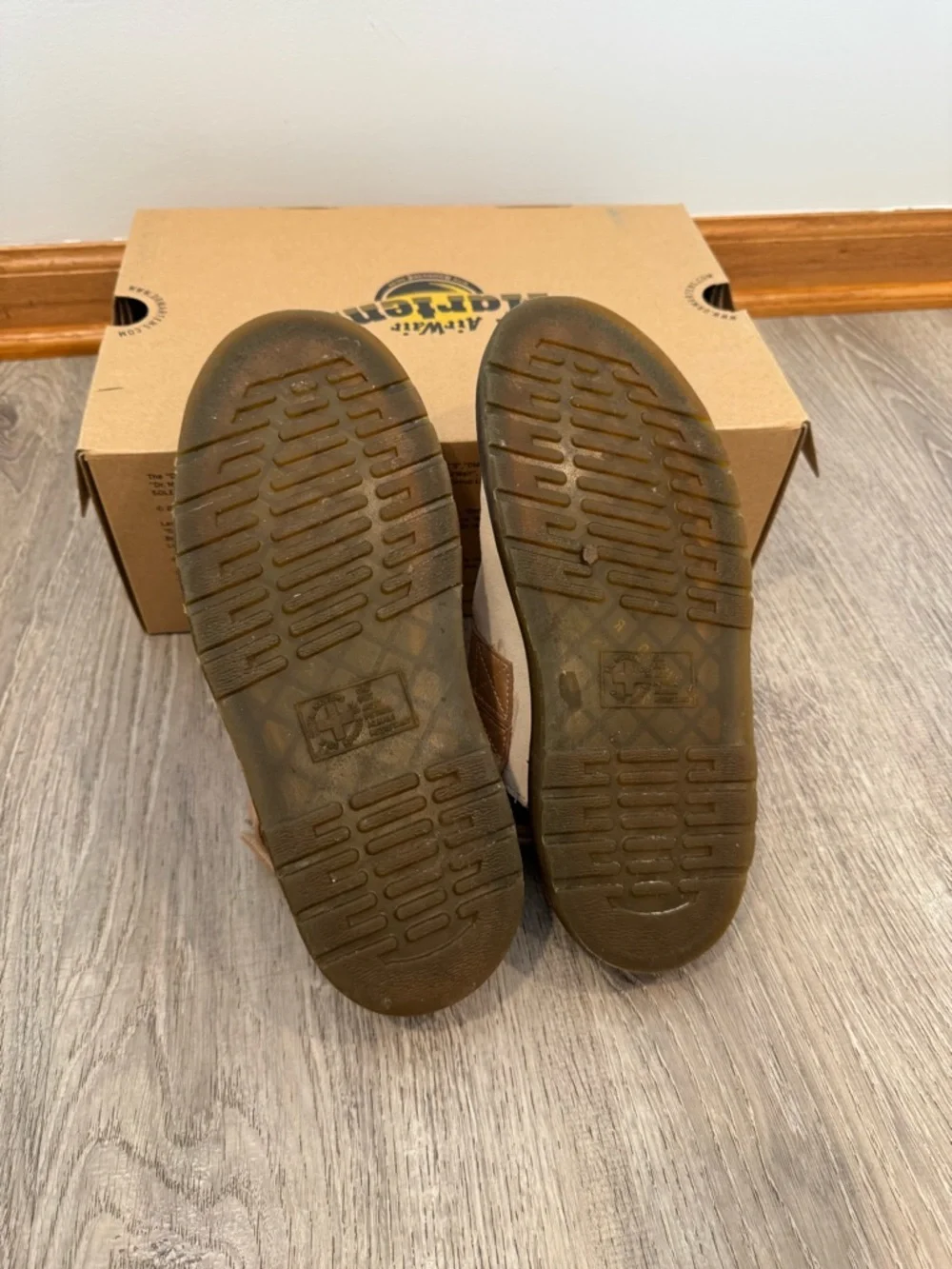Dr. Martens Beige Suede Clog with Tan Buckle and Black Sole - Picture 4 of 4